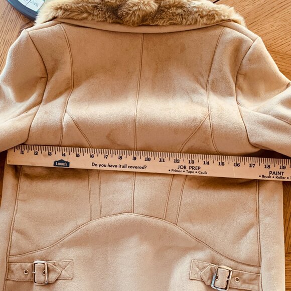 Chico’s Faux Suede Shearling Jacket Camel Penny Lane Style – Plush Lined, Chic - Picture 10 of 12